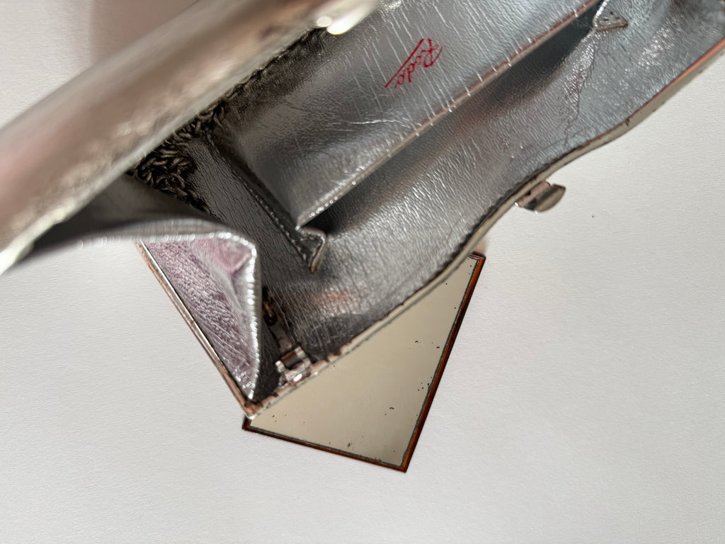 Rodo silver metal clutch