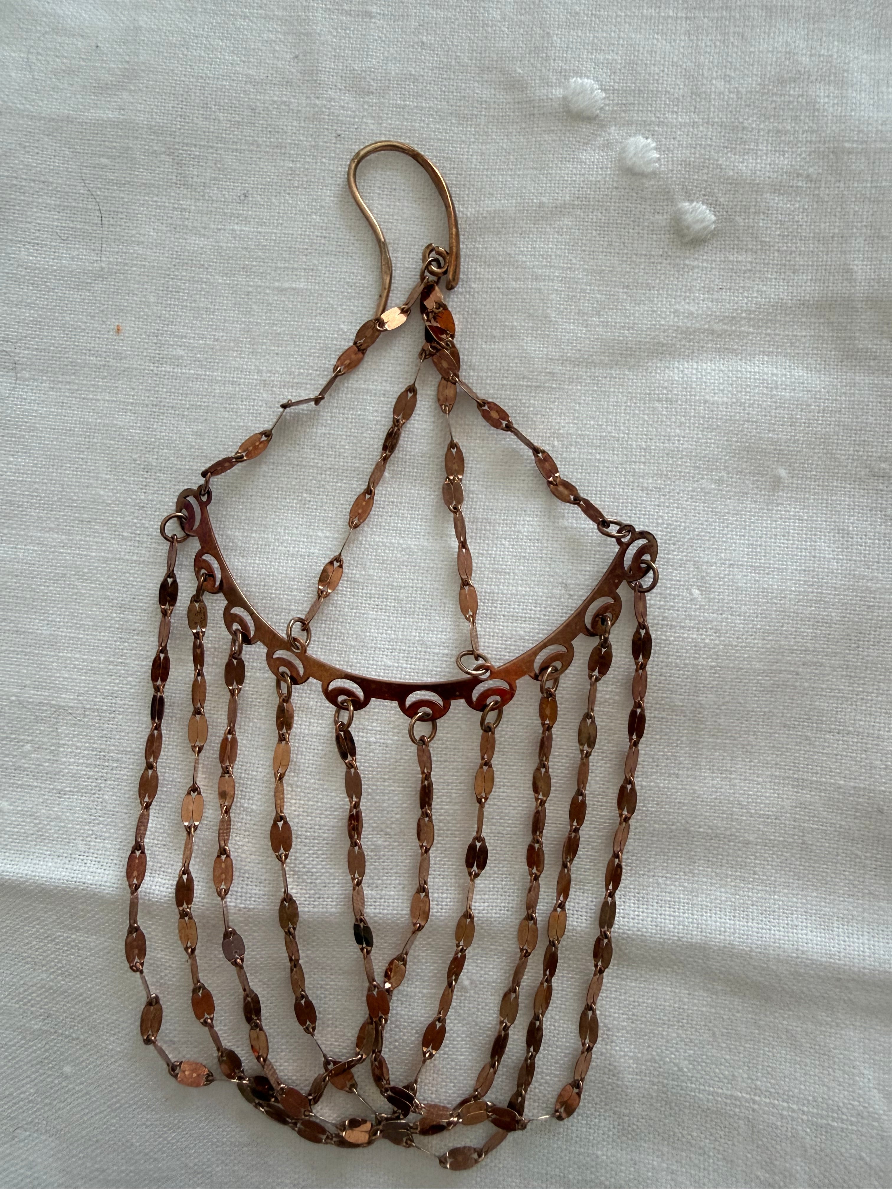 Vintage chandelier gold silver 925 earrings