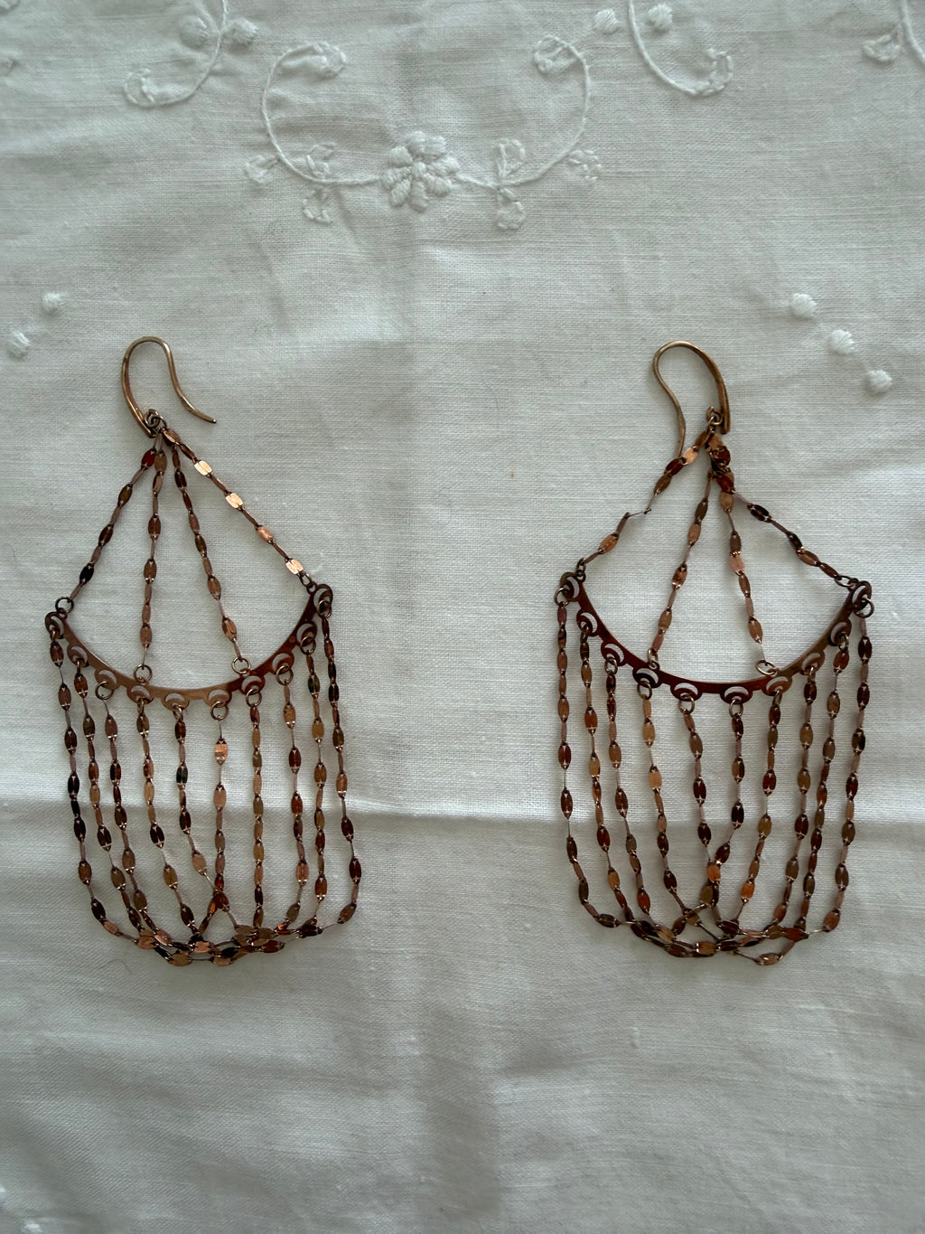 Vintage chandelier gold silver 925 earrings