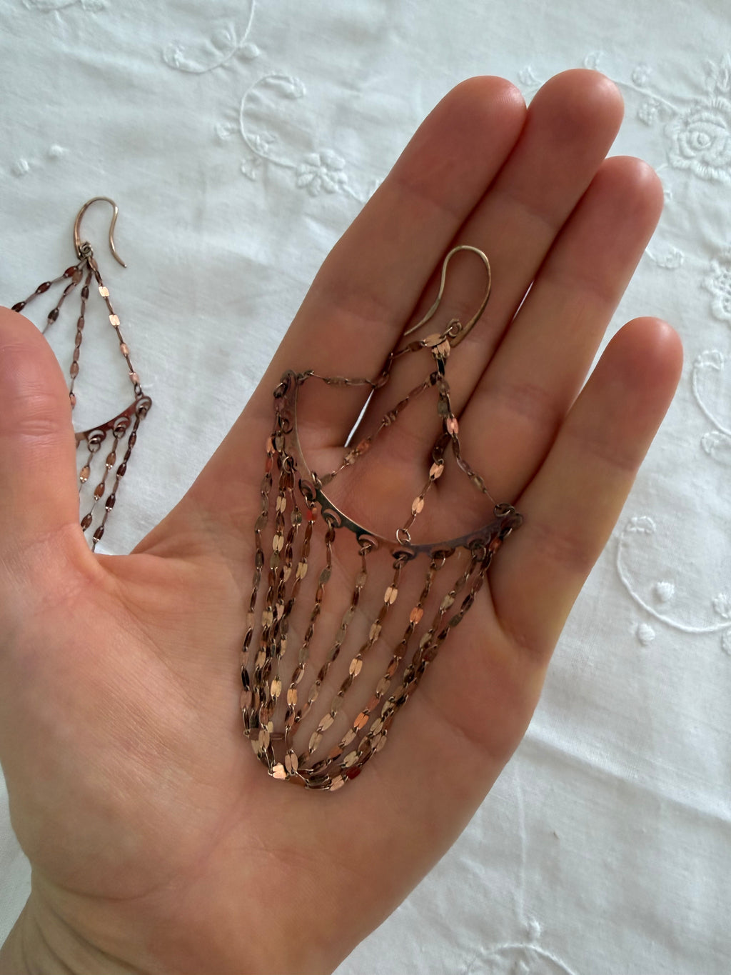 Vintage chandelier gold silver 925 earrings