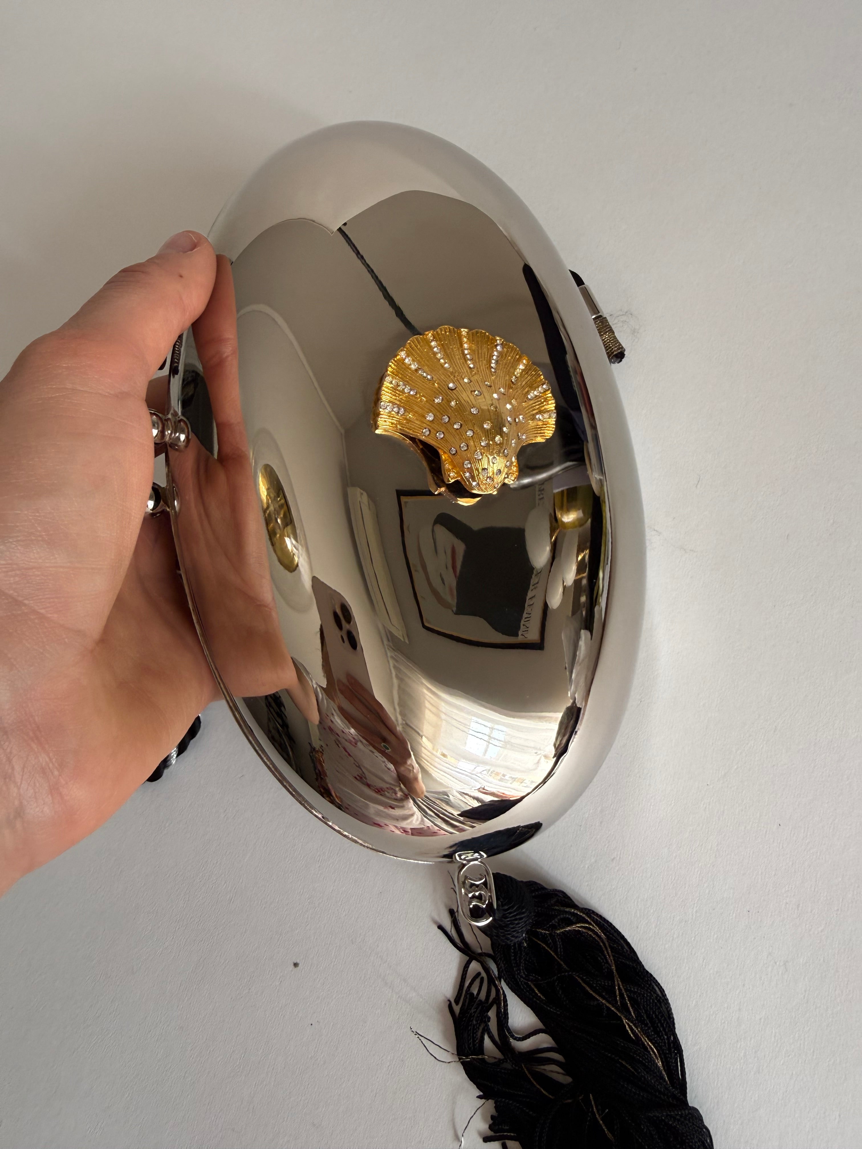 Clutch silver gold shell