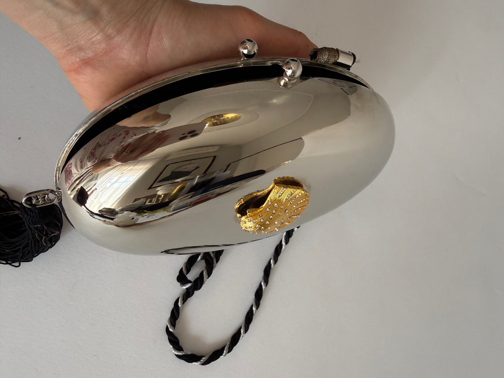 Clutch silver gold shell
