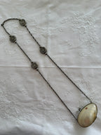 Vintage mother-of-pearl pill necklace