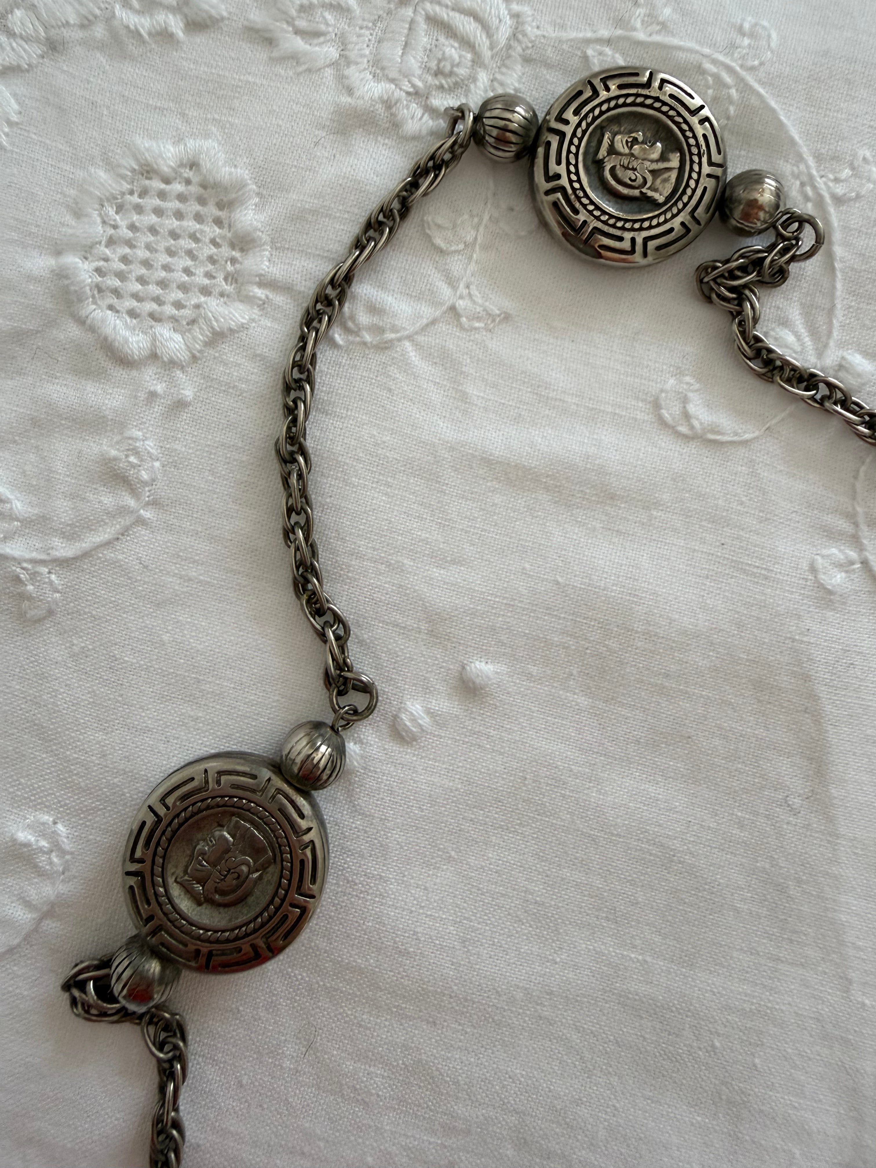 Vintage mother-of-pearl pill necklace