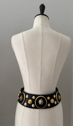 Wide belt gold metal lion heads 90s