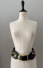Wide belt gold metal lion heads 90s