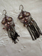Earrings fringe pendant stones