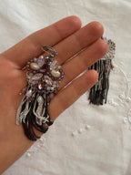 Earrings fringe pendant stones