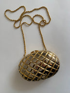 Vintage gold clutch egg strass 80s