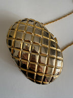 Vintage gold clutch egg strass 80s