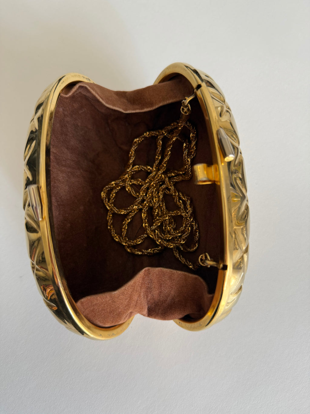 Vintage gold clutch egg strass 80s