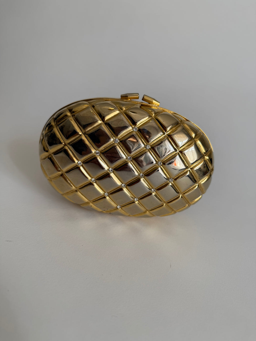 Vintage gold clutch egg strass 80s