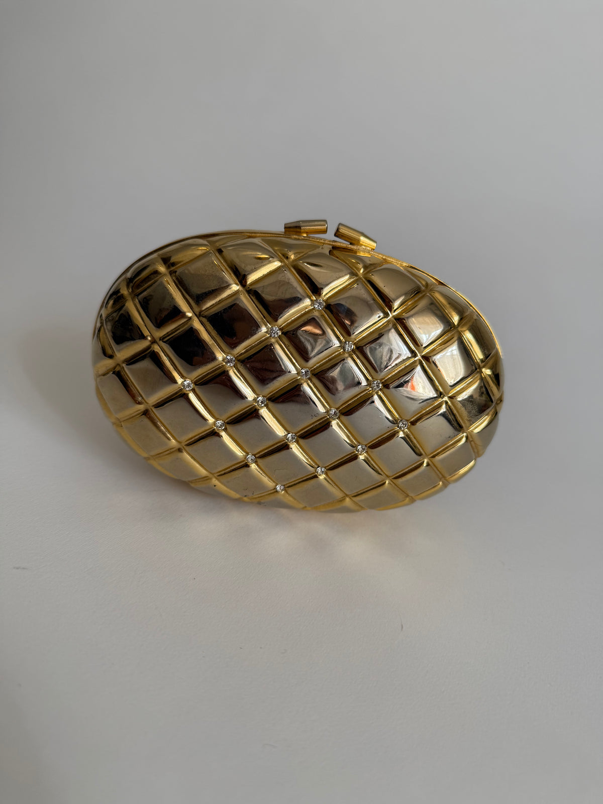 Vintage gold clutch egg strass 80s