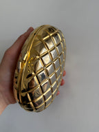Vintage gold clutch egg strass 80s