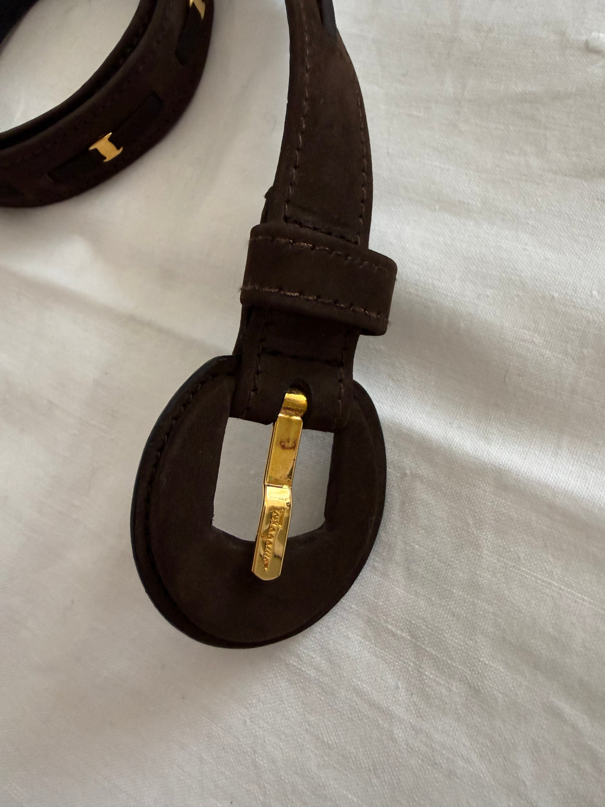 Salvatore Ferragamo brown belt vintage