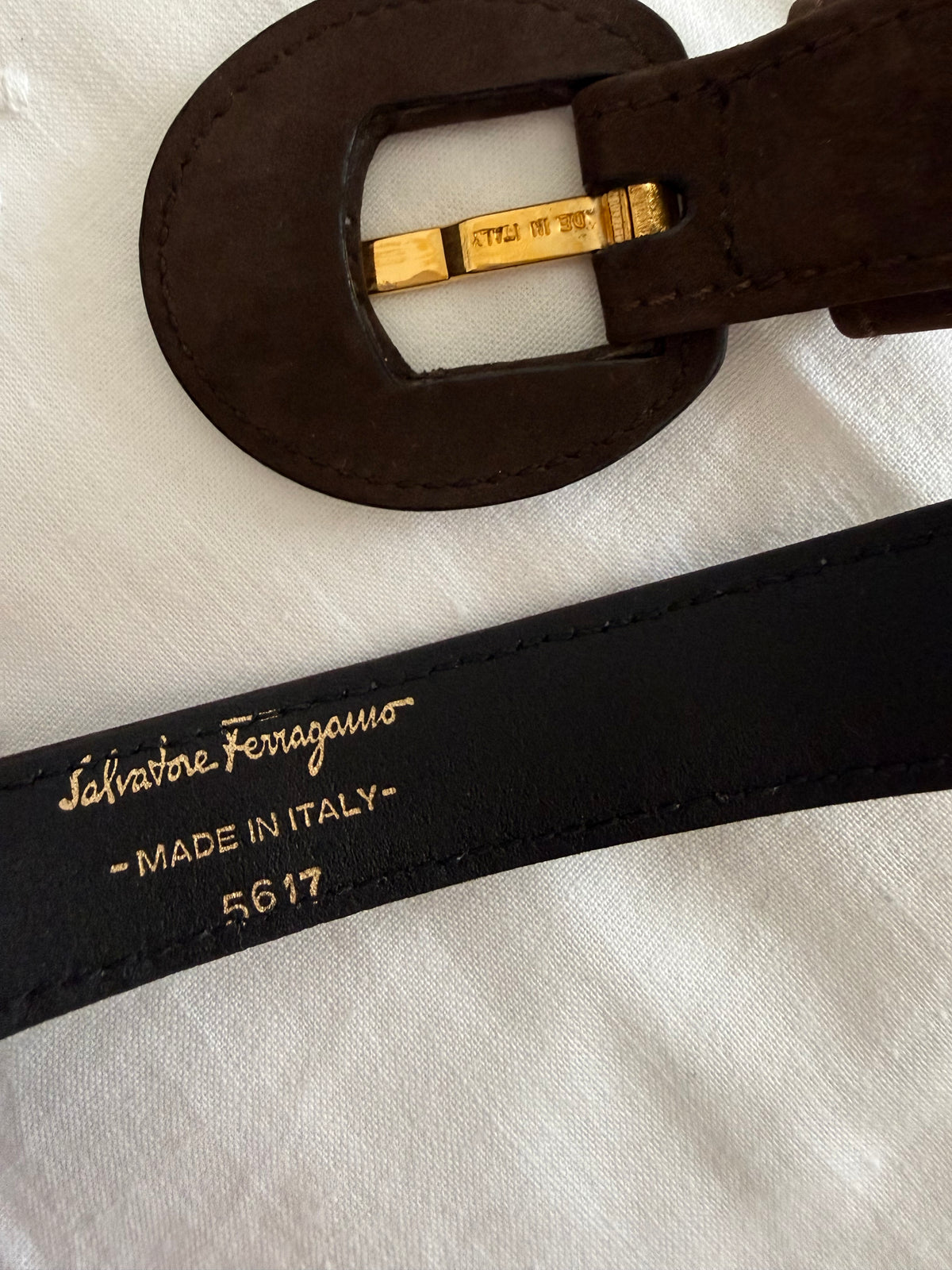 Salvatore Ferragamo brown belt vintage