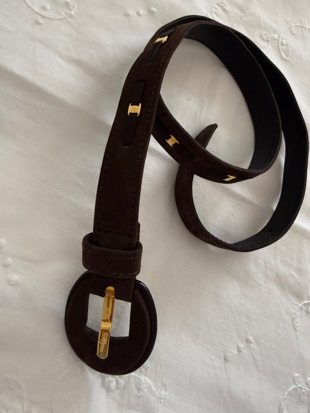 Salvatore Ferragamo brown belt vintage