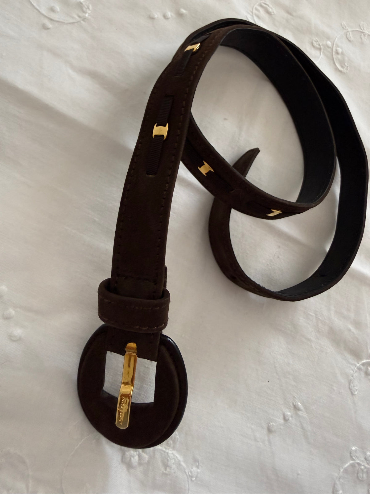 Salvatore Ferragamo brown belt vintage