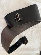 90s black belt wide high waist