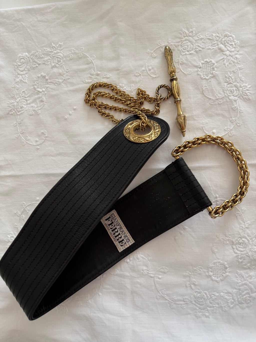 Gianfranco Ferré chain black belt 90s
