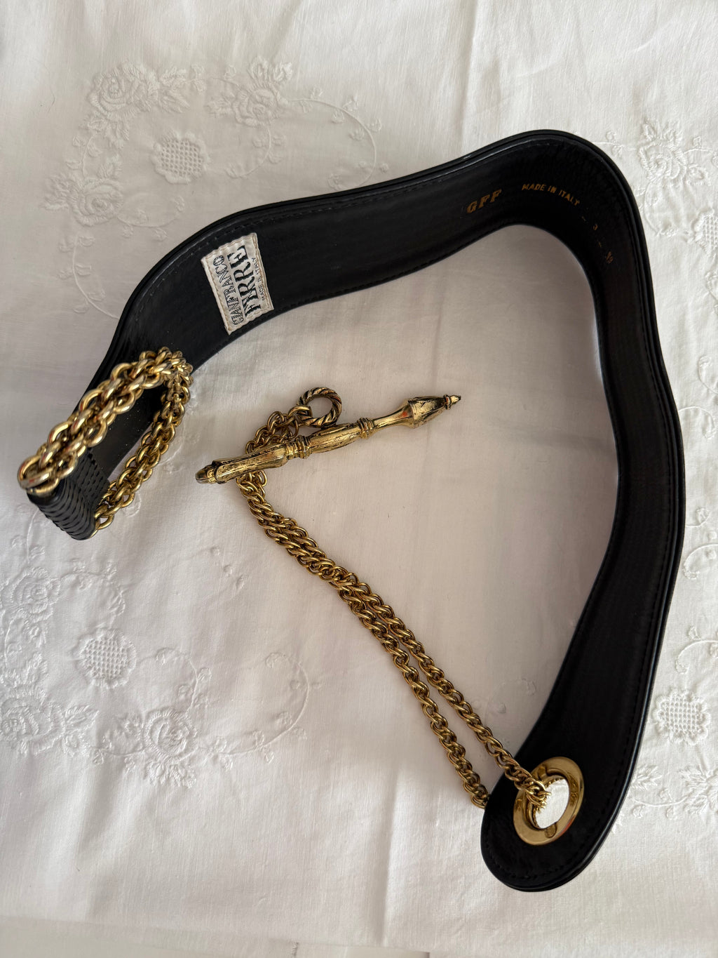 Gianfranco Ferré chain black belt 90s