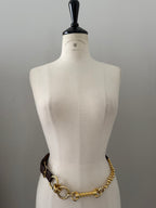 Gianfranco Ferré brown gold chain belt 90s