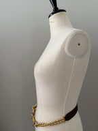 Gianfranco Ferré brown gold chain belt 90s