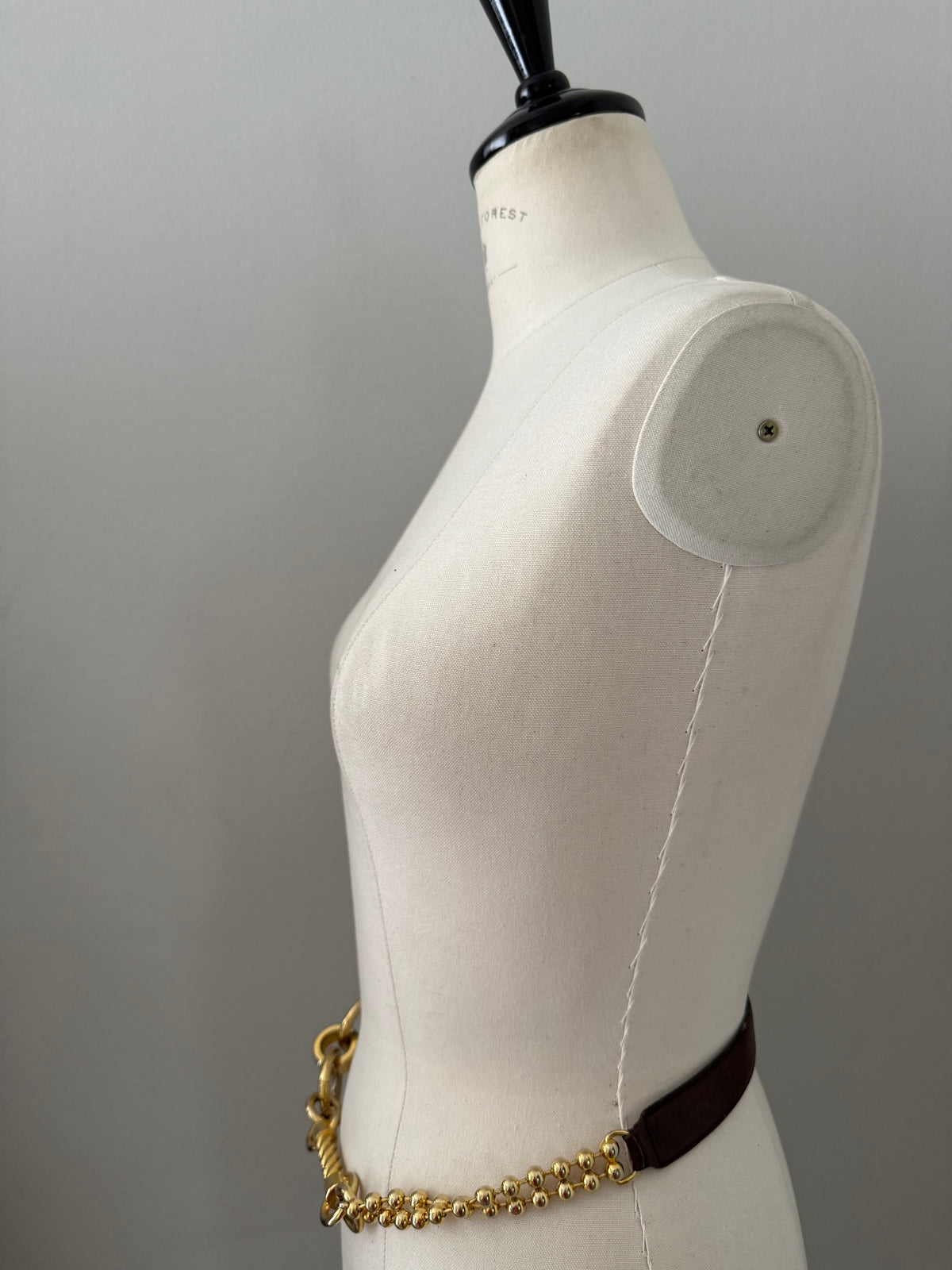 Gianfranco Ferré brown gold chain belt 90s