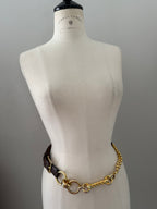 Gianfranco Ferré brown gold chain belt 90s