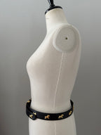 Vintage black belt gold dog