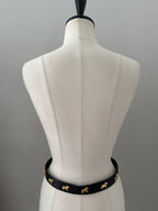 Vintage black belt gold dog
