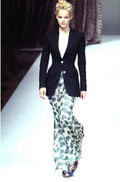 Dolce & Gabbana SS 1997 Runway midi skirt print leaves