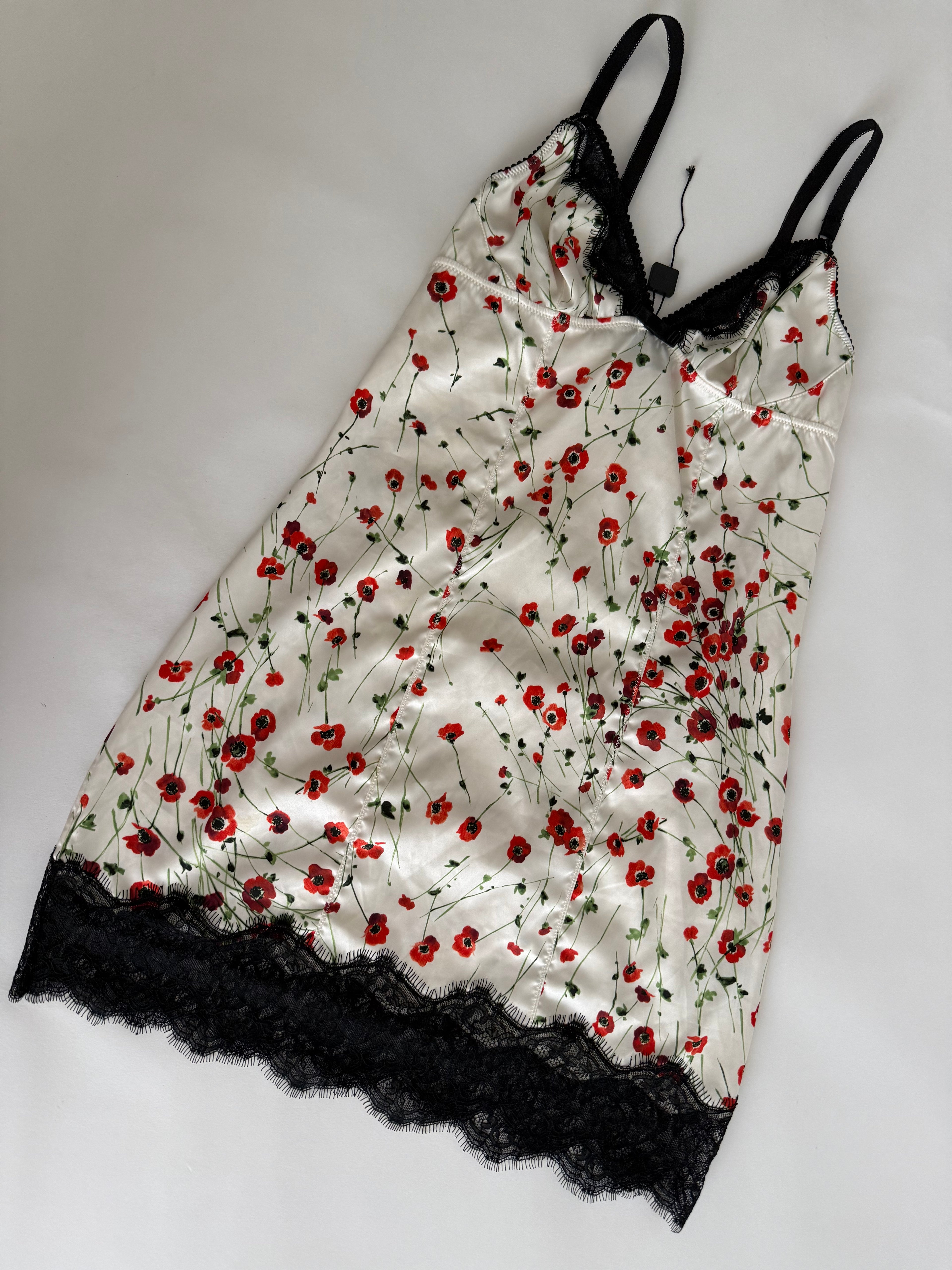 Mini slip dress D&g floral print vintage early 2000s
