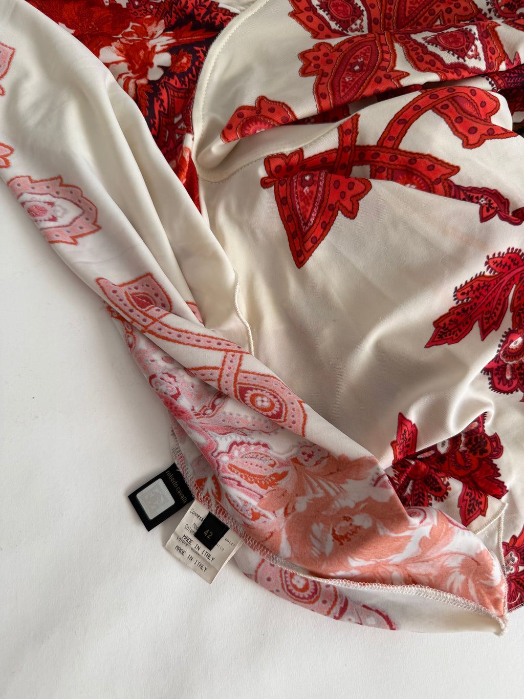 Roberto Cavalli SS 2007 floral mini dress gold logo
