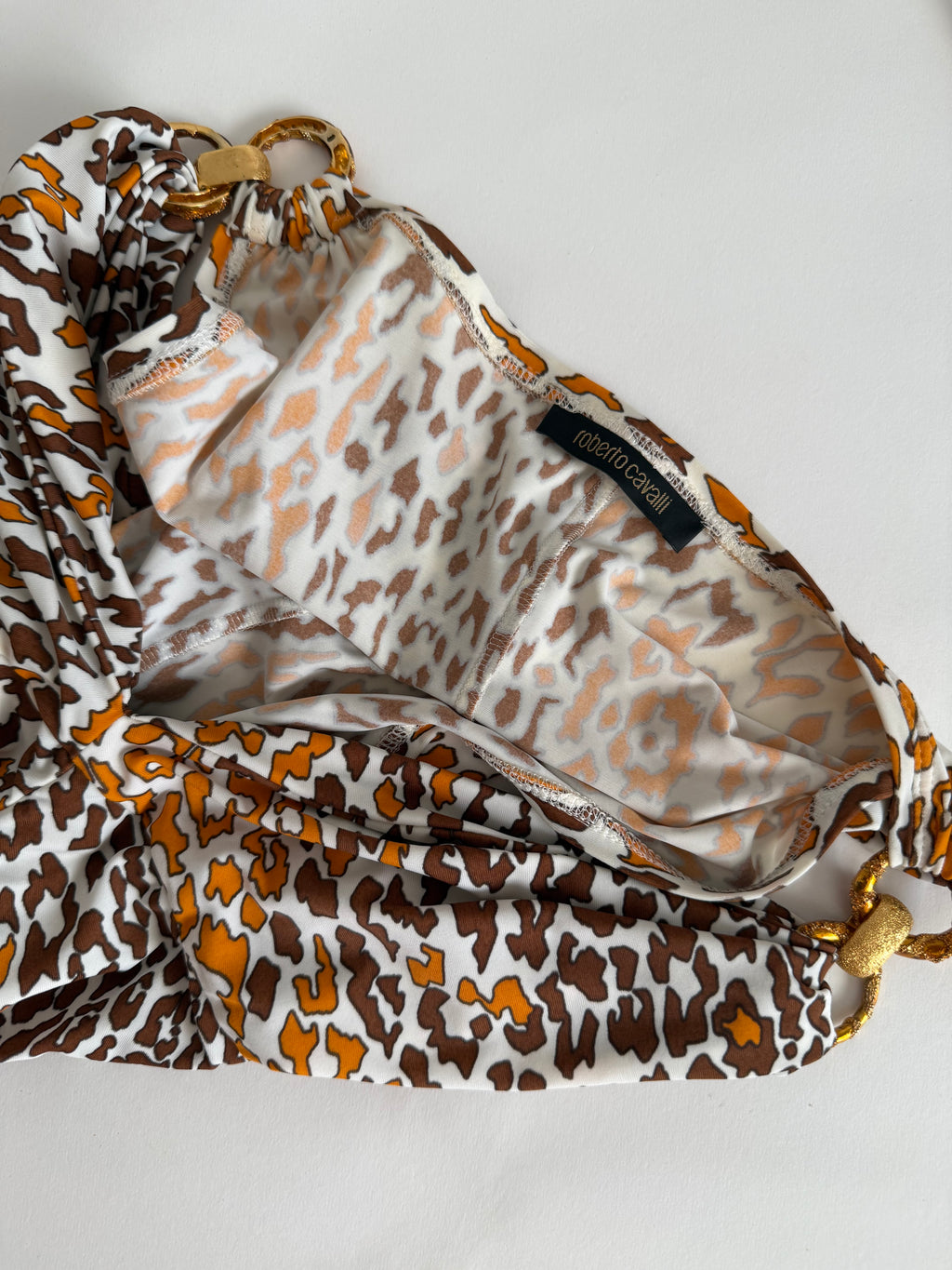 Roberto Cavalli SS 2006 orange brown mini dress