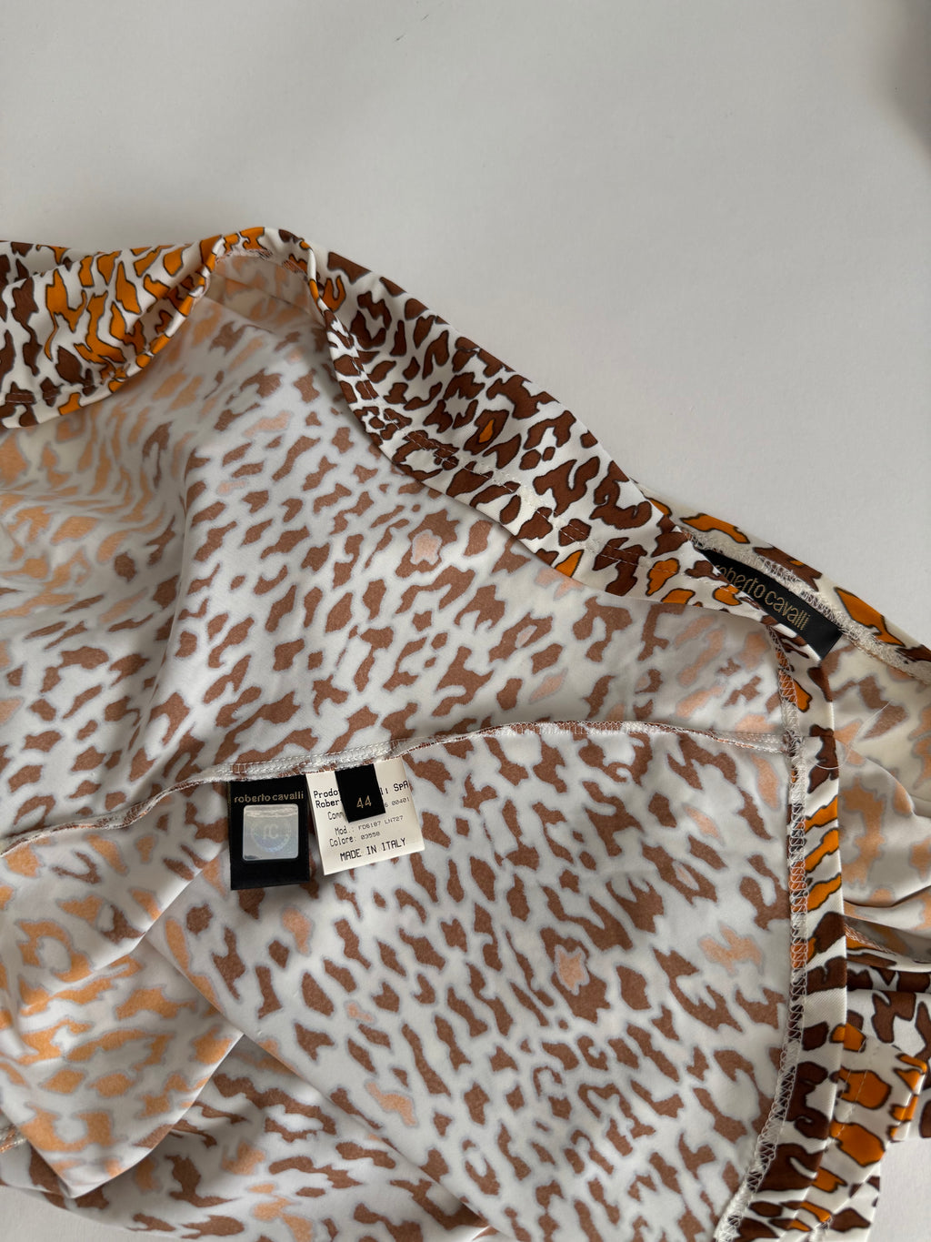 Roberto Cavalli SS 2006 orange brown mini dress