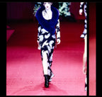 Dolce & Gabbana FW 1997 Runway silk feather print dress