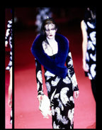 Dolce & Gabbana FW 1997 Runway silk feather print dress