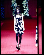 Dolce & Gabbana FW 1997 Runway silk feather print dress