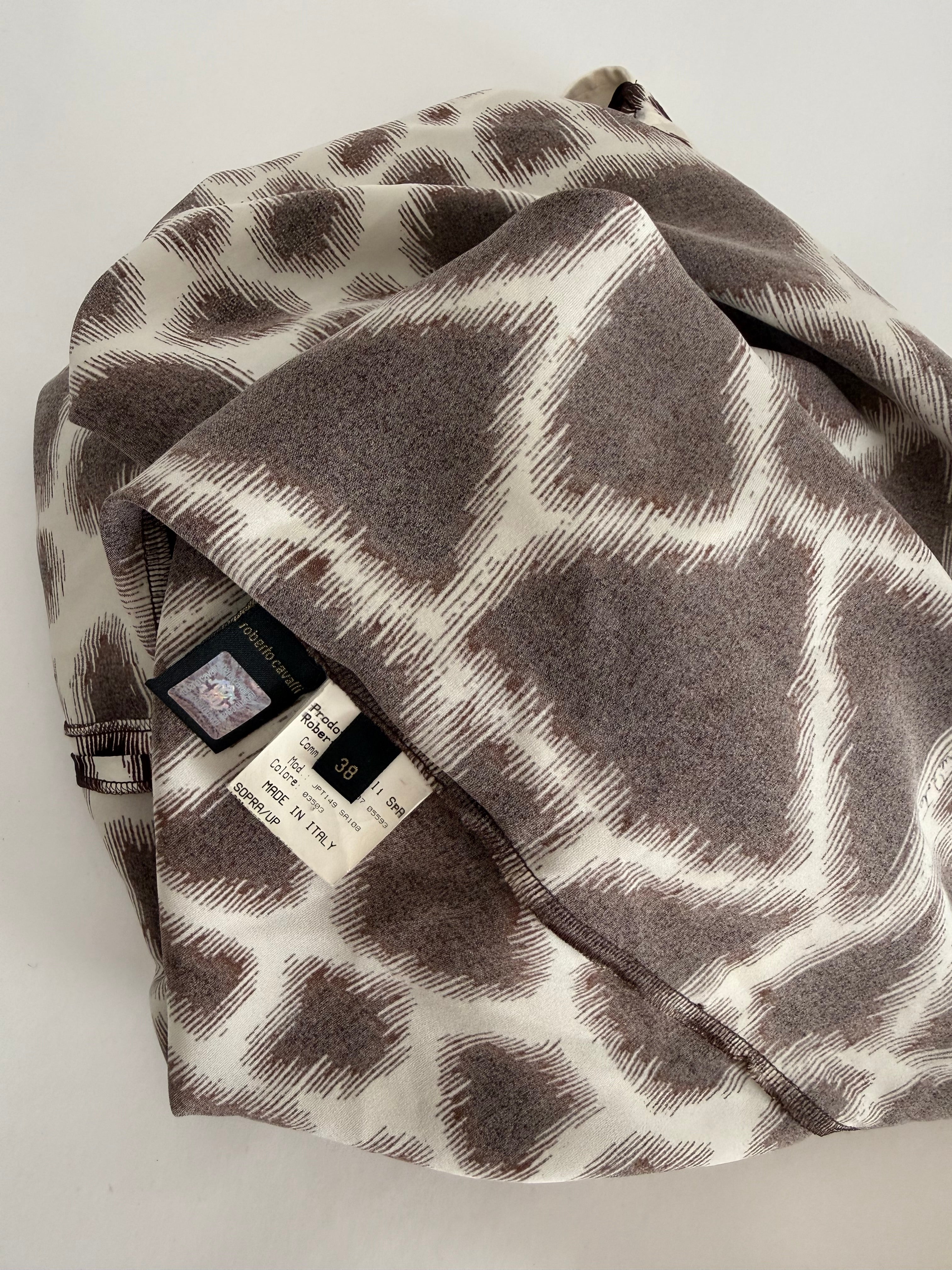 Roberto Cavalli SS 2006 giraffe print mini silk dress