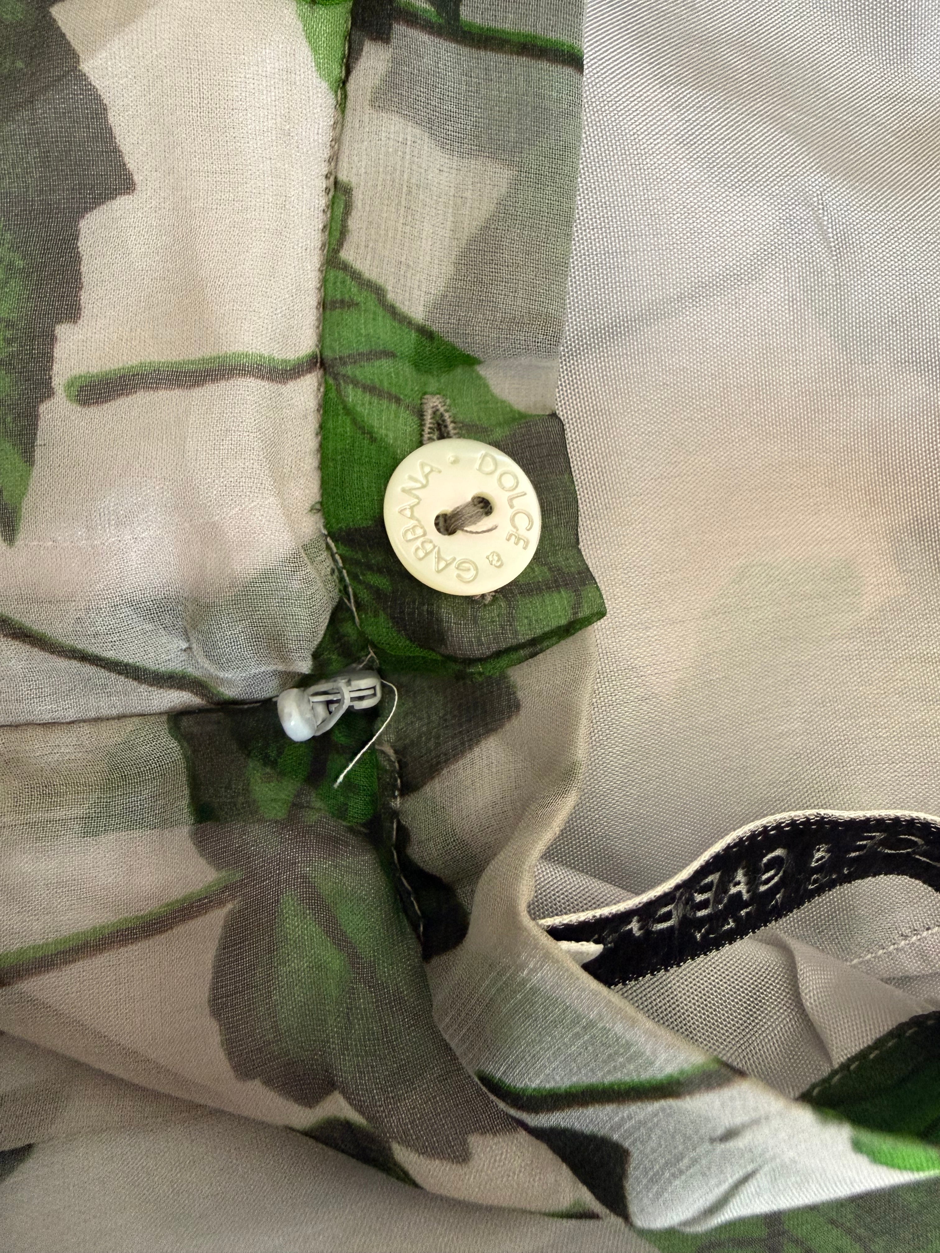 Dolce & Gabbana SS 1997 Runway midi skirt print leaves