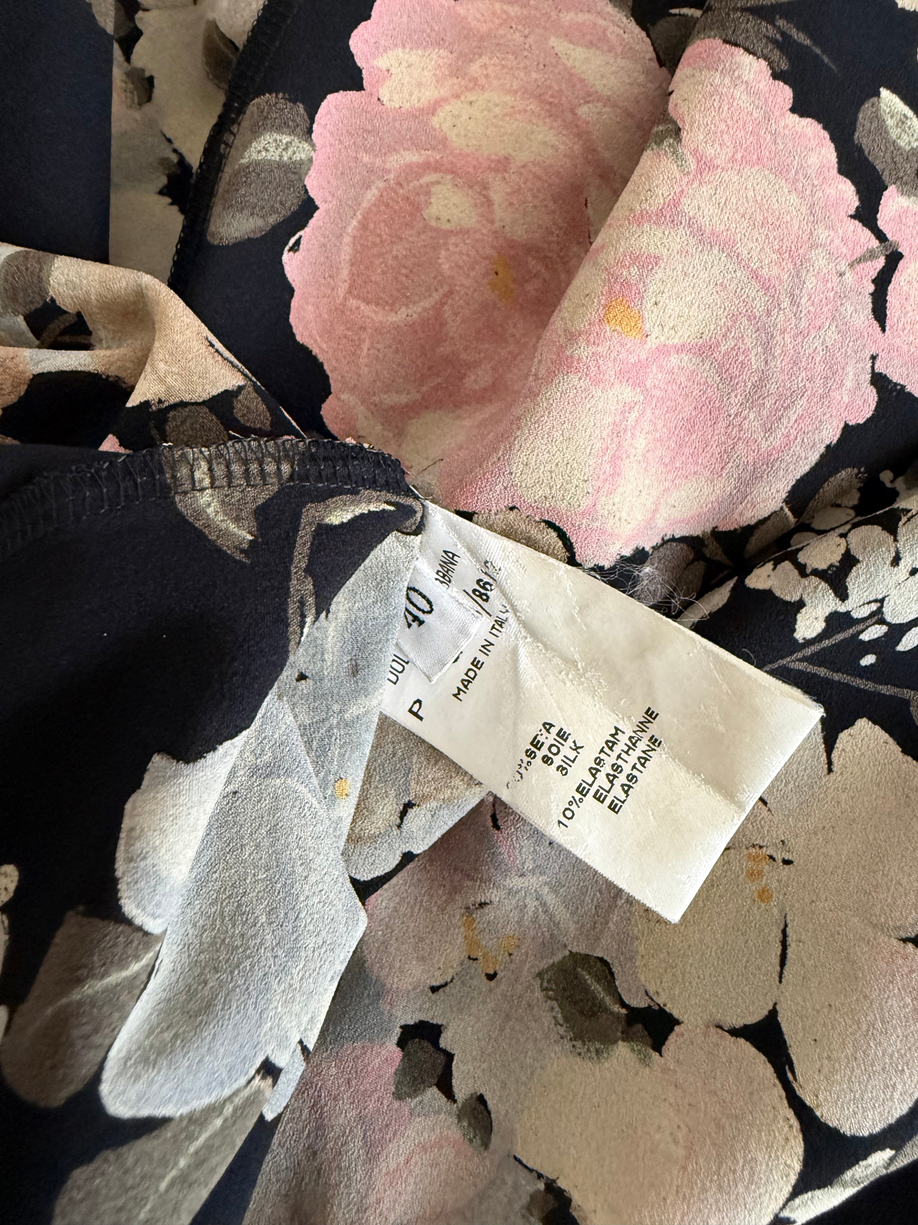 Rare Dolce & Gabbana SS 1997 Runway floral silk midi skirt