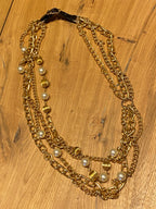 Rare authentic Moschino FW 1986 necklace gold chain pearls