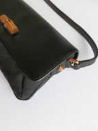 Gucci black pochette bambù