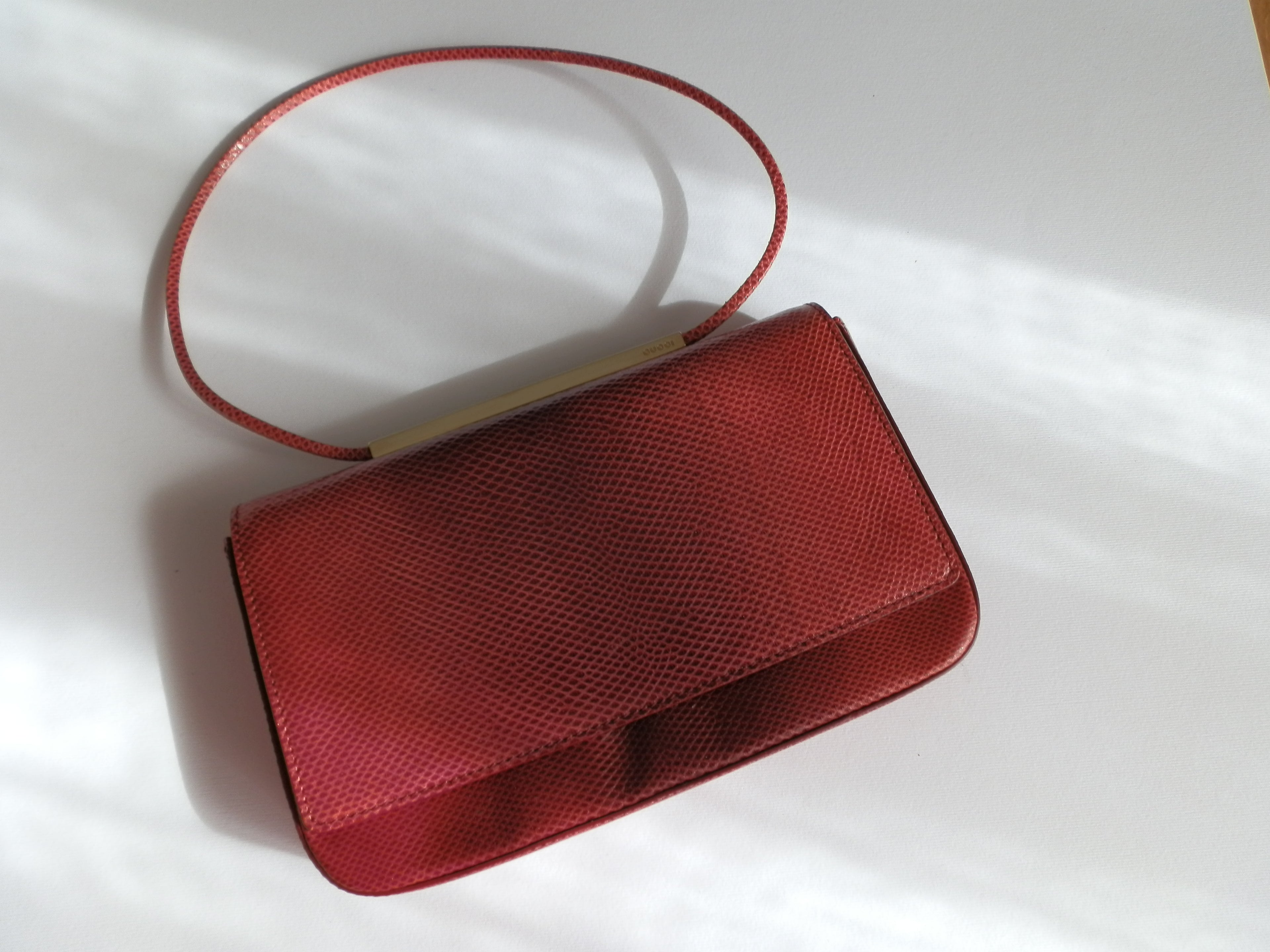 Gucci lizard leather pochette