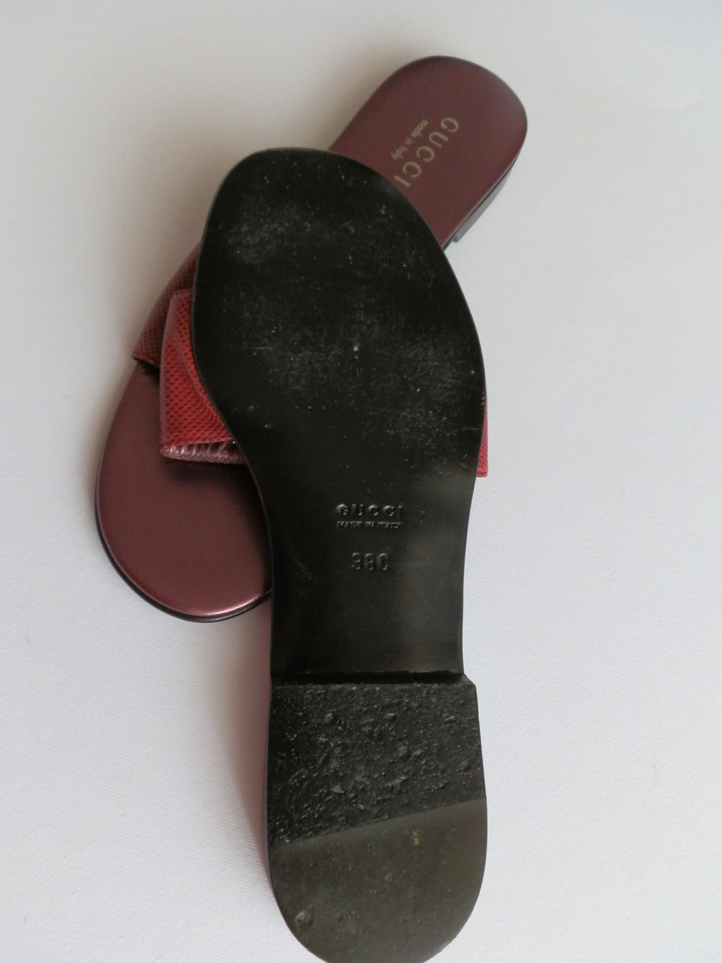 Gucci lizard flat sandals