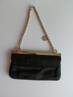 Gucci satin and snake leather pochette
