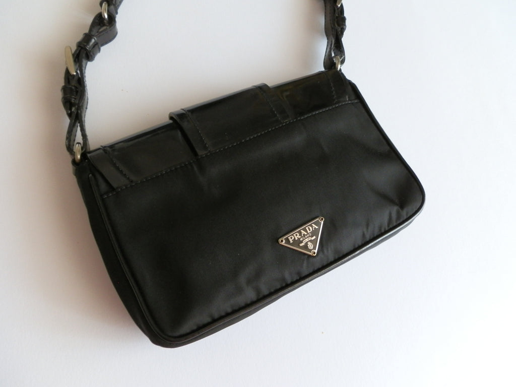 Prada black nylon clutch