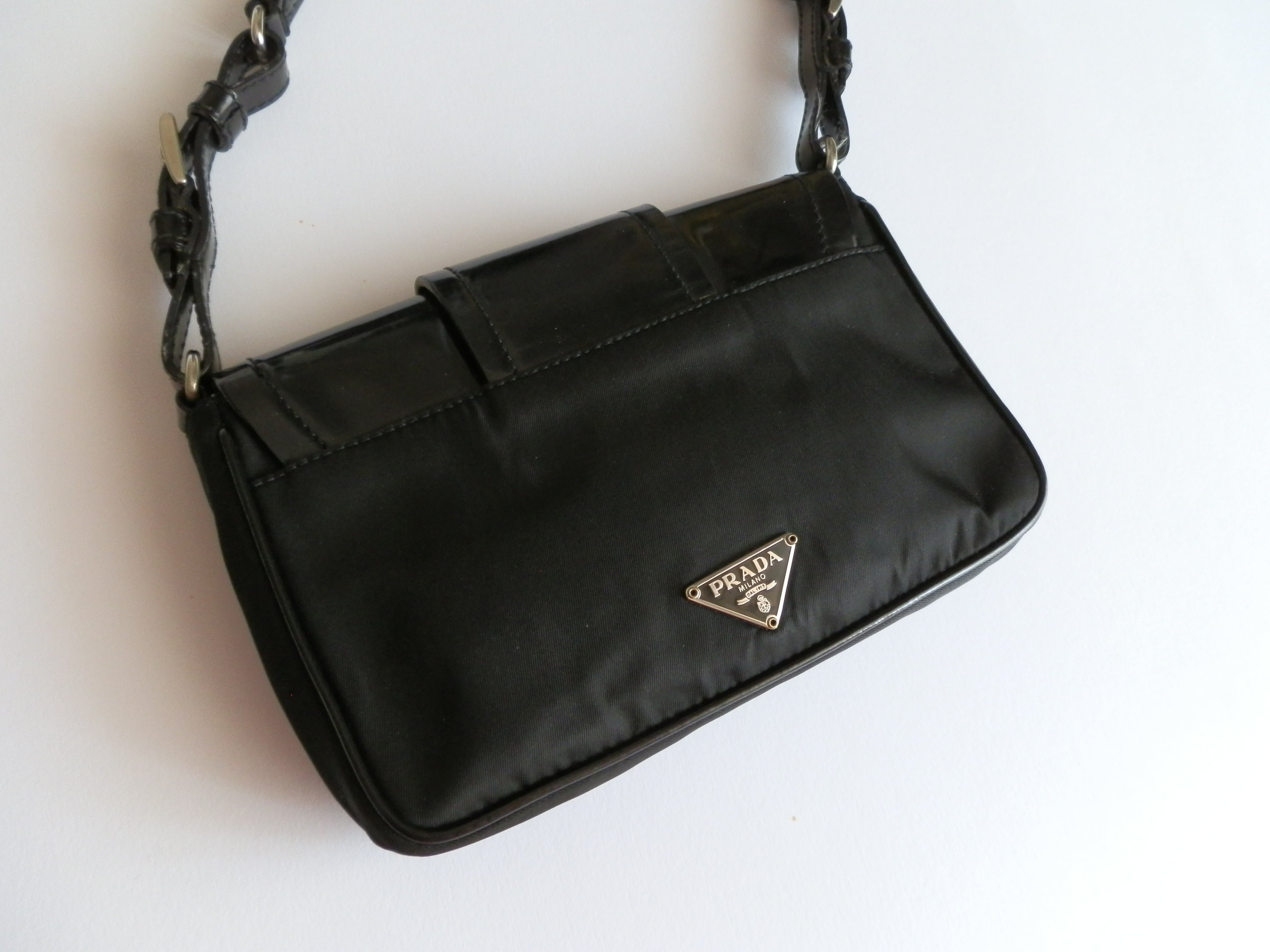 Prada black nylon clutch
