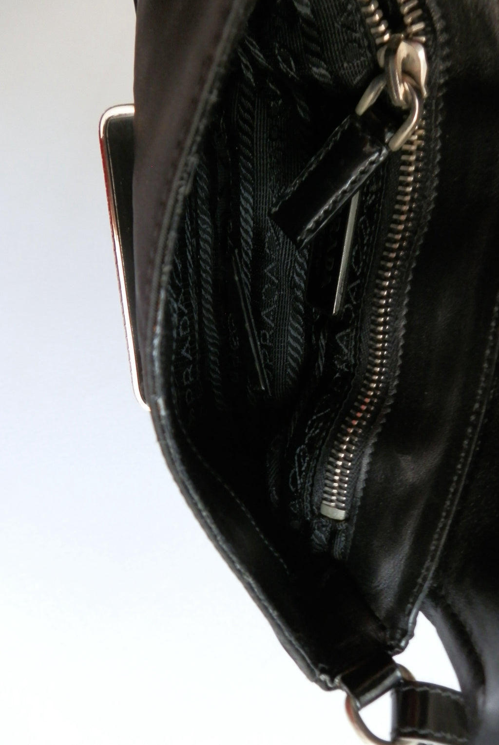 Prada black nylon clutch